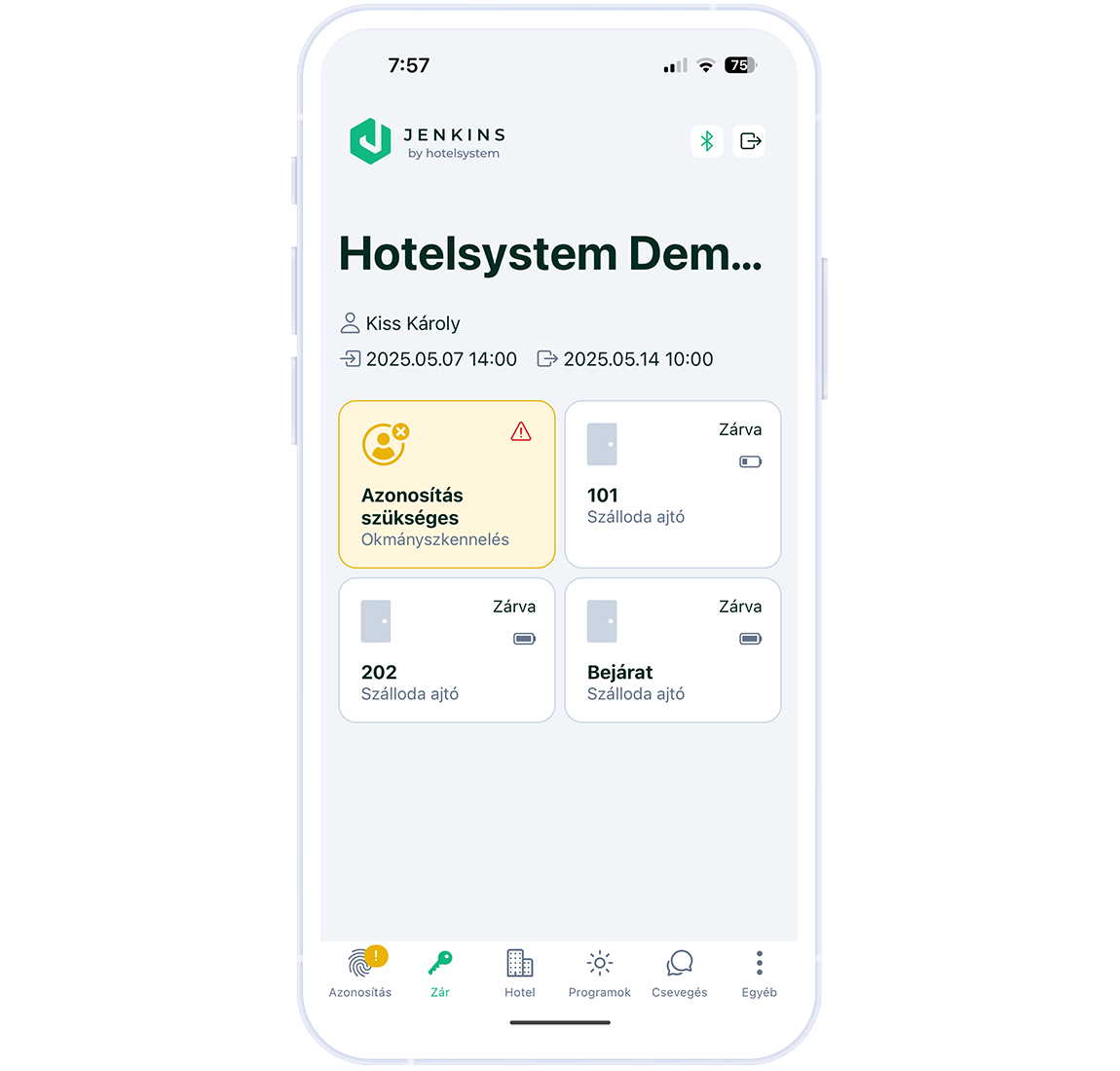 Kulcsmentes zárnyitás
